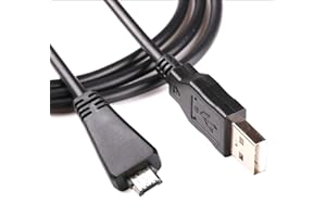 ADHIPER Replacement VMC-MD3 USB Data Sync Transfer Cable USB 2.0 Charging Cord Lead Compatible with Sony Cyber-Shot/Cybershot Digital Camera DSC-W350D W360 W380 W390 W570 TX100 TX66 and More (3.3ft/Black)