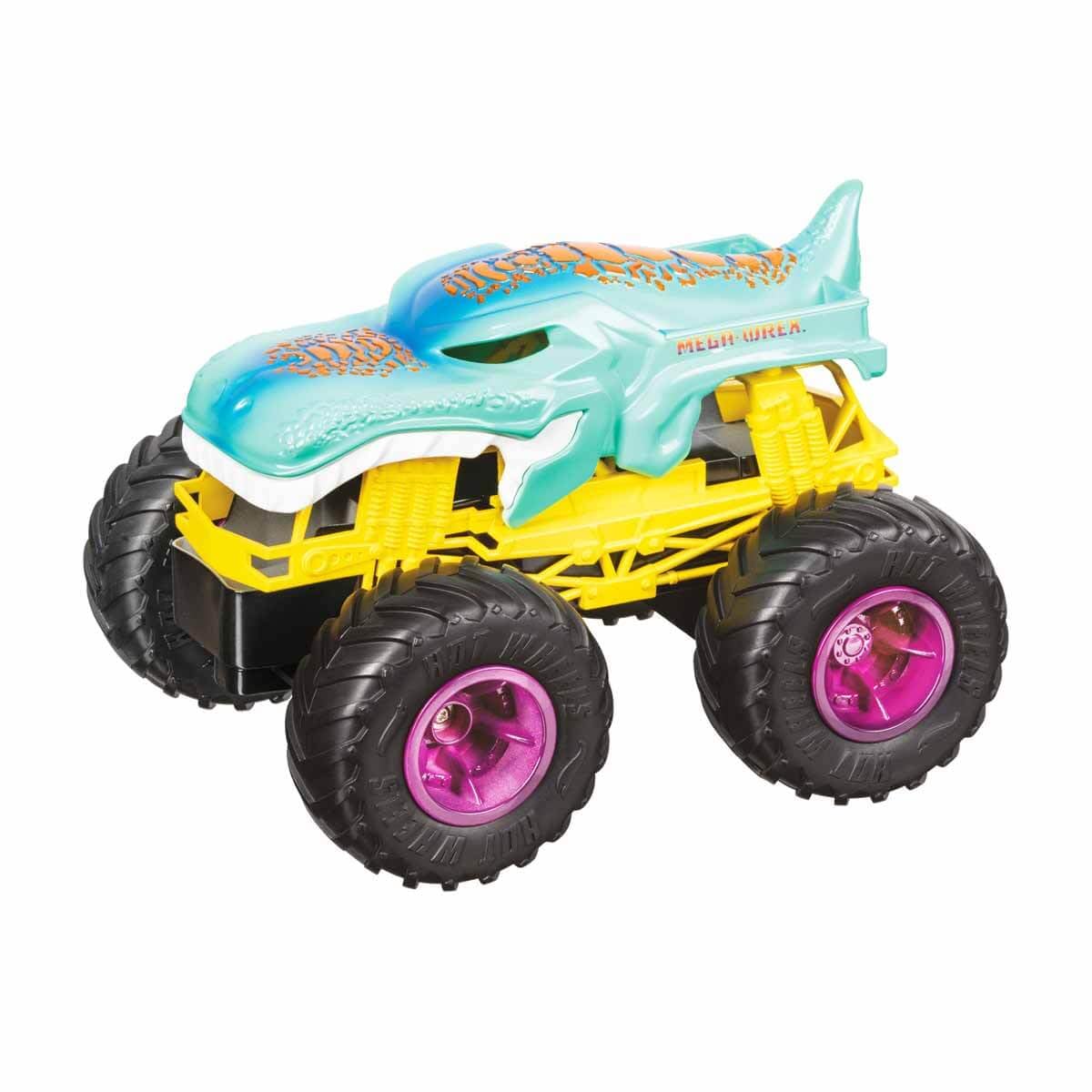 MONDO 63680 RC Monster Truck MEGA WREX 17 Motors Remote Control Machine for Children 2.4 GHz-Color Green/Yellow/Black-63680, Hot Wheels Livery