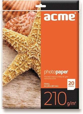 Бумага для принтера acme глянцевая 210г/м2 A4 20лист в уп. (4770070855294)