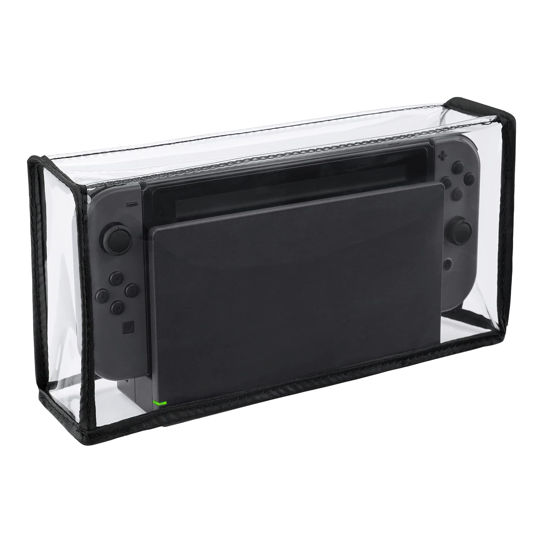 PlayVital Transparent Dust Cover for Nintendo Switch OLED, Waterproof Dust Guard Anti Scratch Dust Proof Cover Sleeve for Nintendo Switch Charging Dock
