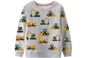 Cukipals Boys Cotton Crewneck Sweatshirt Size 2-10 Years Toddler Boys Kid Graphic Shirts