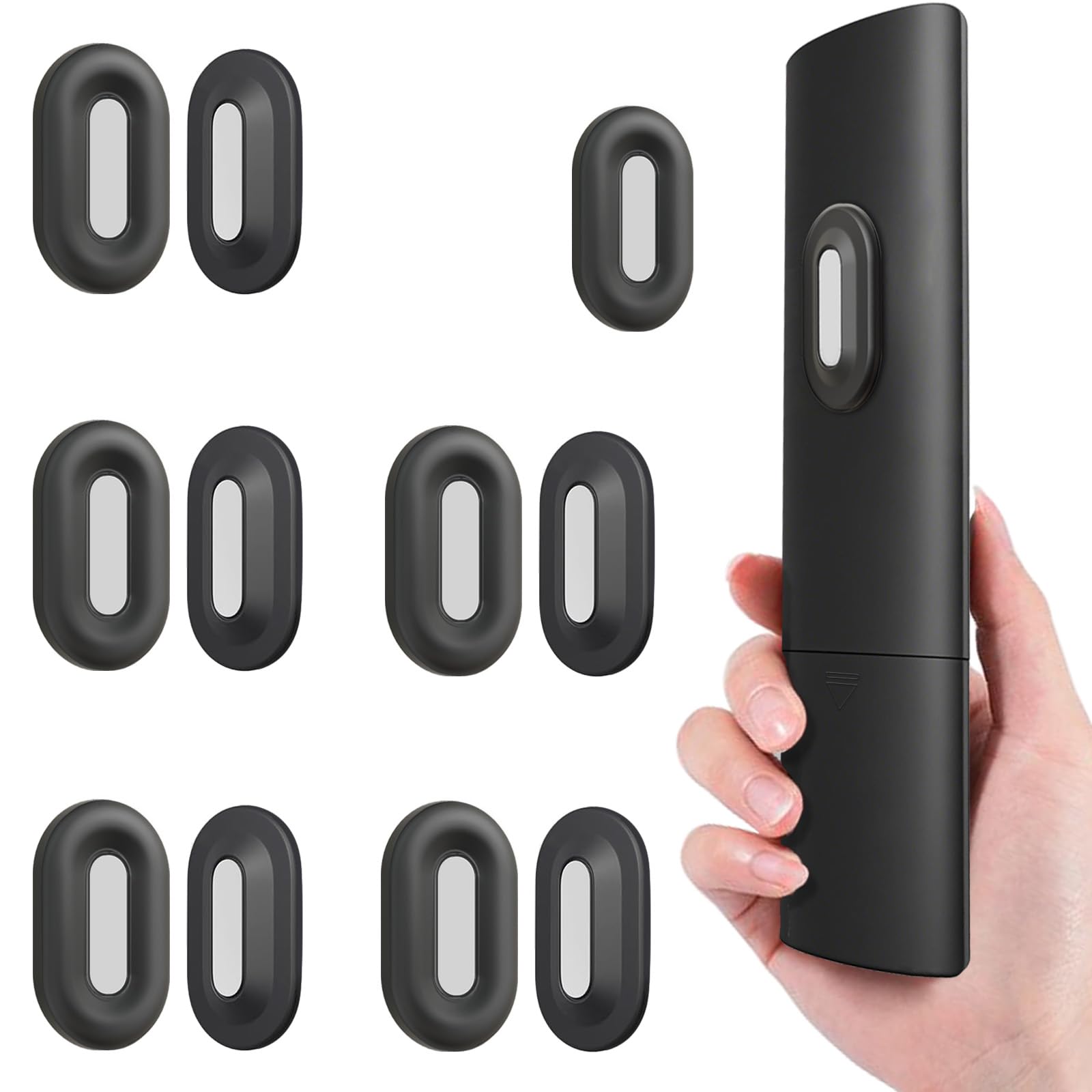 Photo 1 of Freewindo Magnetic Remote Control Holder Wall Mount, 5 Pack TV Remote Holder Wall Mount, Silicone Remote Organizer Magnetic Remote Holder for Bed, TV, Ceiling Fan and Air Conditioner (Black)