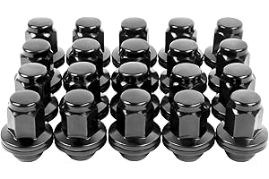 SKCOAUTO m14x1.5 Lug Nuts Set of 20Compatible with Sequoia Landcruiser Tundra Lexus LX Black 7/8 22mm Hex Mag Washer Lug Nuts 1.85 Inch