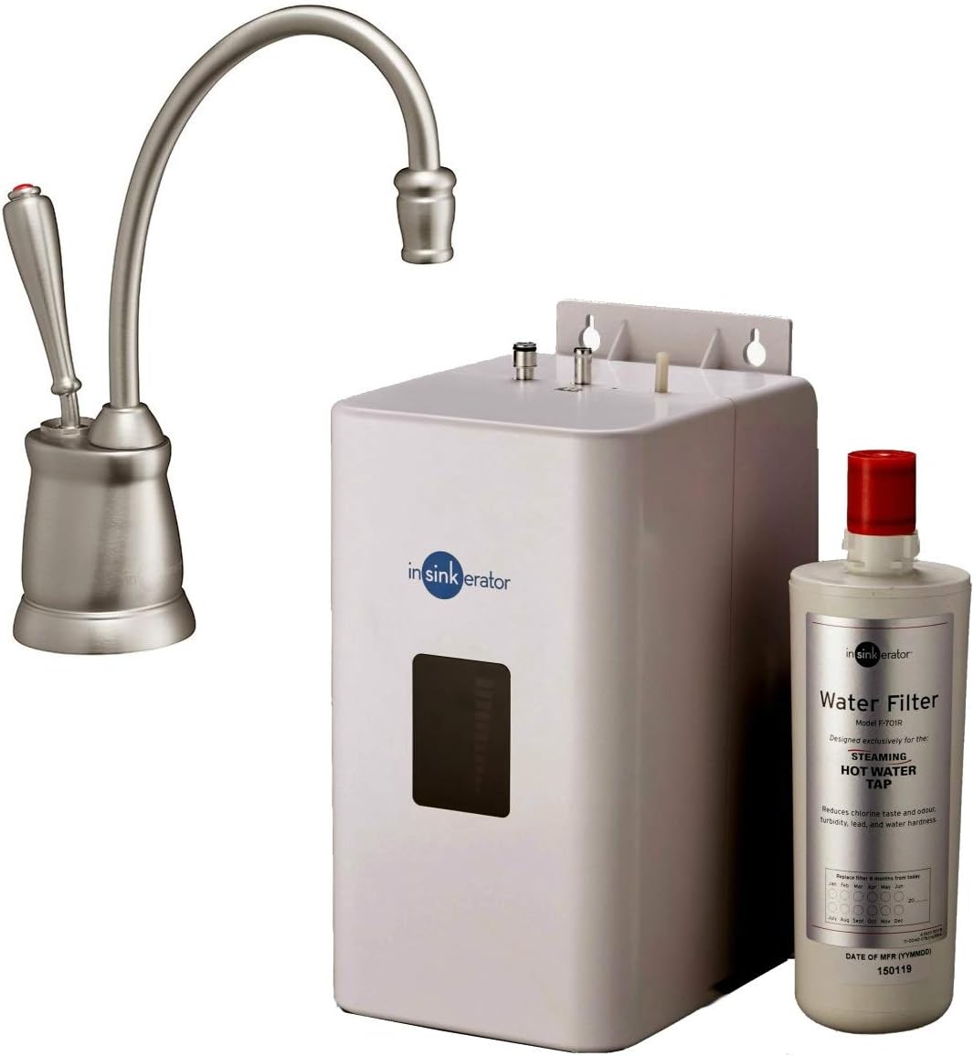 Insinkerator Tuscan F-GN2215BR Brushed Stainless Steel Instant Boiling Hot Water Tap, Complete kit
