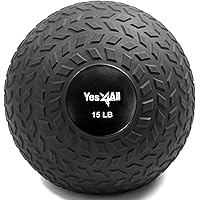 Yes4All Slam Ball (Tread Black, Orange & Glossy) 10-40lbs for Strength, Power and Conditioning Workout – Slam Medicine Ball, 