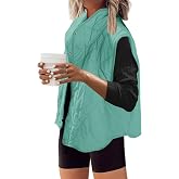 SENSERISE Womens Puffer Vest Quilted Vests Oversized Lightweight Outerwear Puffy Padded Jacket Winter Fall Outfits