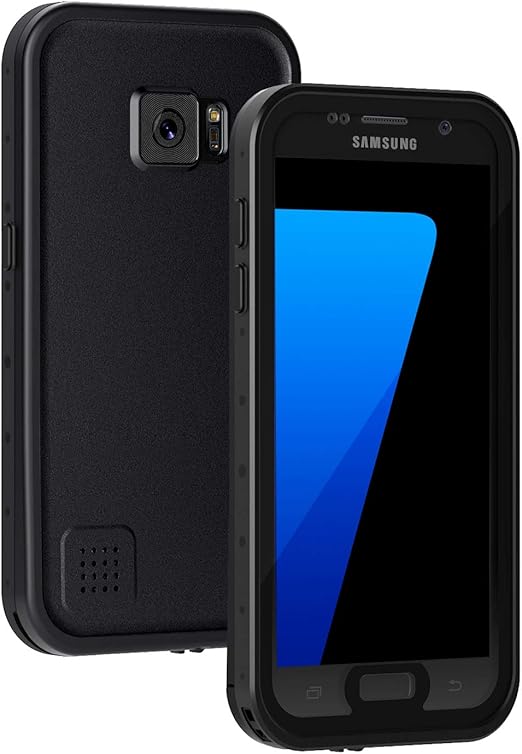 Amazon Com Lanhiem Samsung Galaxy S7 Case Ip68 Waterproof Dustproof Shockproof Case With Built In Screen Protector Full Body Sealed Underwater Protective Clear Cover For Samsung S7 Black