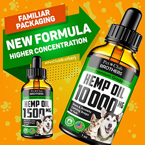 Hemp Oil for Dogs & Cats 10000 mg Effective Premium Formula Grown