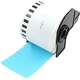 BETCKEY - Continuous Length Labels Replacement for Brother DK-2205 (2.4 in x 100 ft), Compatible with Brother QL Label Printers [1 Rolls/Continuous Labels, Light Blue]