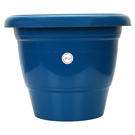 Kraft Seeds Gate Garden Gamla/Planter Blue Colour Perfect for Balcony Garden Economical Yet Beautiful & Strong Colour So Vibrant Picturesque Garden 18cm Sturdy Plastic Planter (Set of 2)