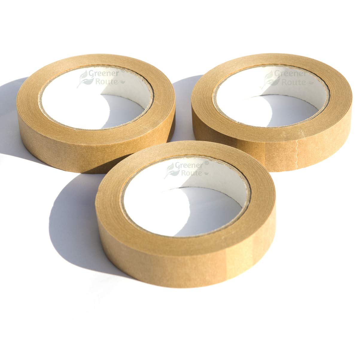 3X 25mm X 50m Brown Paper Framers Tape - Self-Adhesive Kraft Paper Tape - Vegan Friendly - Eco-Friendly - Fully Recyclable (3)