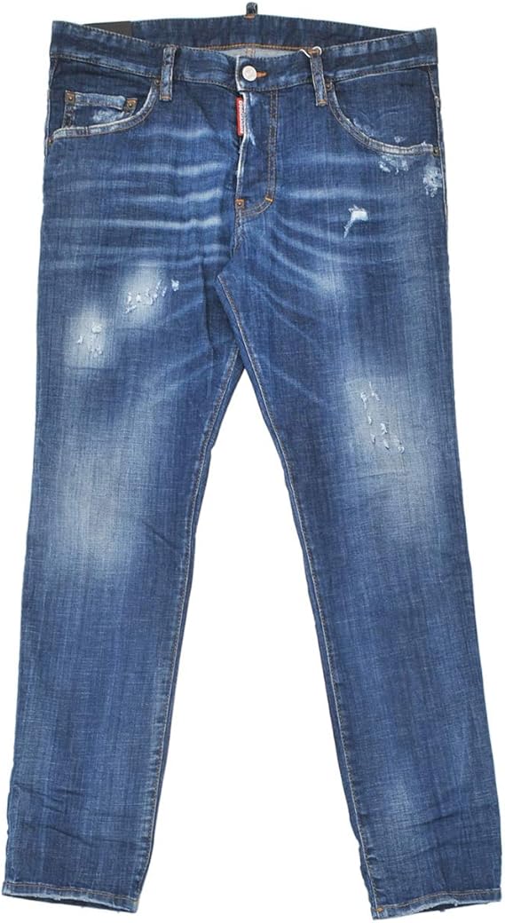 Amazon ディースクエアード Dsquared2 デニムパンツ メンズ 微ダメージデニム ミディアムブルー Skater Jean 正規取扱店 ジーンズ 通販