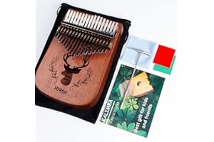 SDYQD Acrylic Kalimba Thumb Piano, Portable 17 Keys Mbira Crystal Finger Piano with Tune Hammer and Study Instruction, Musical Instruments Christmas Gift for Kid Adult (Deer)