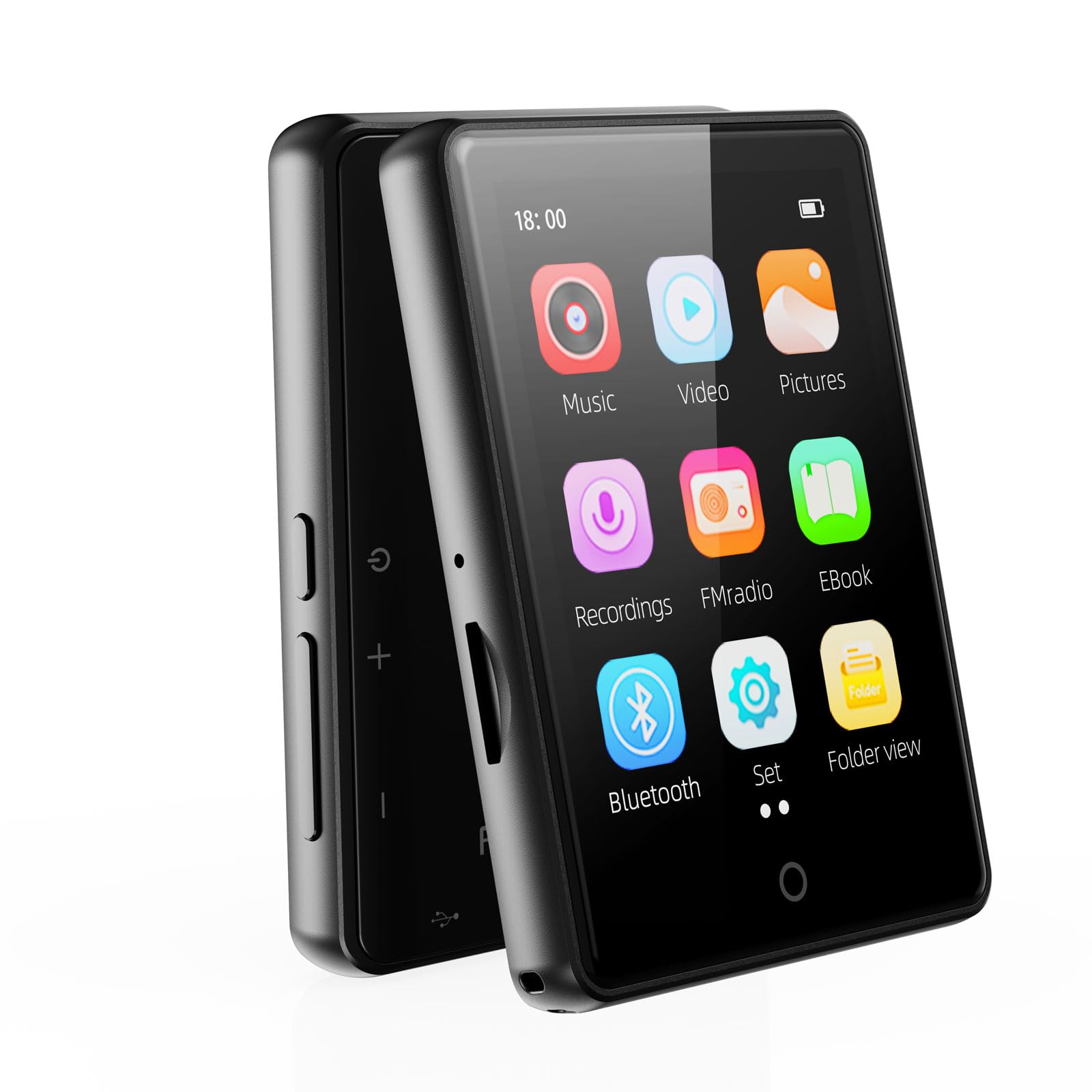 Photo 1 of 64GB MP3 Player with Bluetooth 5.3,Portable MP3 Player with Speaker for Kids with HiFi Lossless Sound Music,2.8 in Full Touchscreen,FM Radio,Voice Recorder,Supports Up to 128GB TF Card