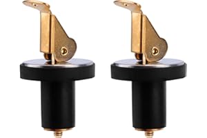 Fukaisu 2pcs Brass Boat Drain Plugs, Deck and Baitwell Plug with Snap Handle Livewell Drain Plug for Marine Kayak Yacht Fishi