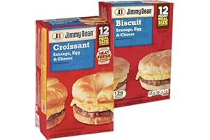 Salutem Vita - Breakfast or Lunch Set - Jimmy Dean® Sausage, Egg & Cheese Croissant, 3.375 Oz (12 count), Jimmy Dean® Sausage Egg & Cheese Biscuit Sandwich, 3.375 Oz (Pack of 12)