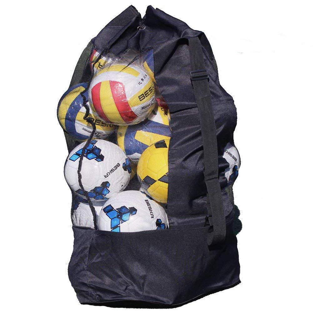 Extra Large Football Carry Bag Mesh Equipment Duffel Bag Heavy Duty Net Ball Shoulder Bag Basketball Volleyball Soccer Rug Ball Tote Storage Sack with Drawstring for 10-15 Balls