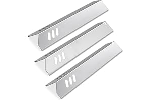 Zemibi 3-Pack 14 3/16 Inch Stainless Steel Heat Plate Replacement for Uniflame GBC1030W, GBC1030WRS, GBC1030WRS-C, GBC1134W, GBC1134WRS Gas Grill Models, BBQ Burner Cover Flame Tamer, Heat Shield