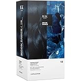 IGK Permanent Hair Dye Color Kit | 1B Moon Dance - Darkest Blue Black | 100% Gray Color Coverage + Strengthen + Shine | Ammonia Free