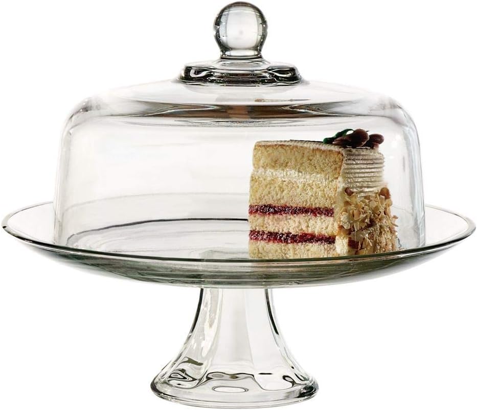  | Anchor Hocking Presence Cake Plate with Dome, Set of 1: Cake Stand: Cake Stands