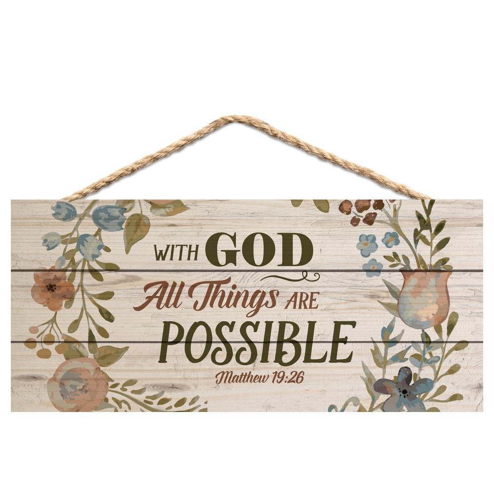 Wood Christian Sign Home Decor Hanging 5x10 God Plank Design Wall Plaque New eBay