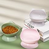umorismo 3 Pcs Raised Cat Bowls Elevated Stand 15° Tilt Whisker Friendly view 4