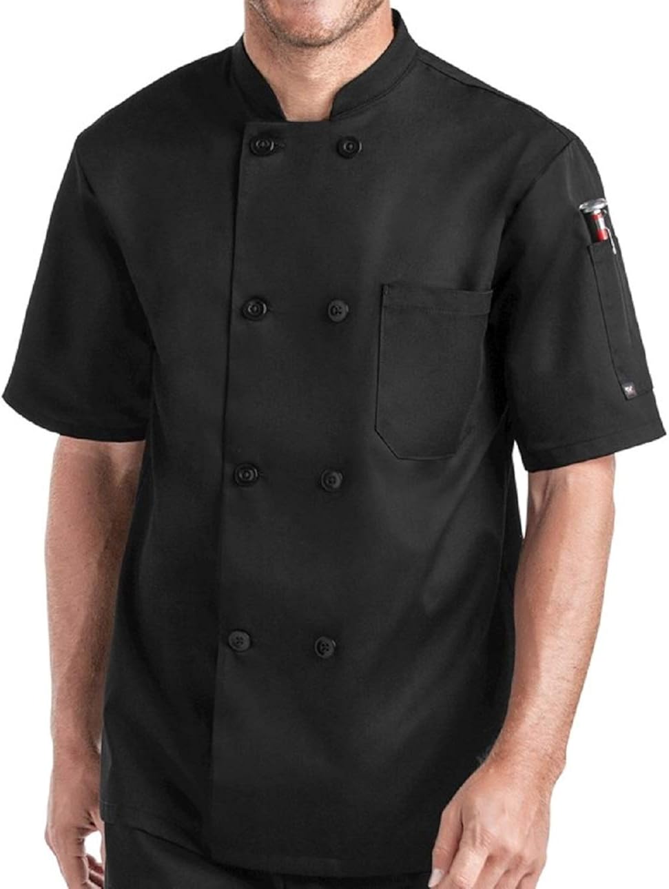 black short sleeve chef jacket