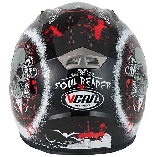 title=VCAN V158 Casco Moto Soul Reaper Casco Integral Moto Casco Scooter Racing (L)