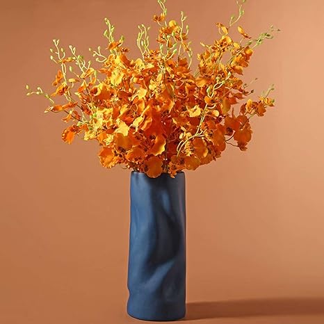 Amazon Yudsuki 造花 フラワー 花 10本 花瓶セット 花束 撮影 テーブル飾り 置物 装飾 家庭 お店 オフィス お祝い プレゼント ギフト オンシジューム オレンジ 造花 オンライン通販