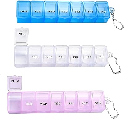 Generic 3-Piece Pill Box Organiser 7 Day Weekly Dispenser