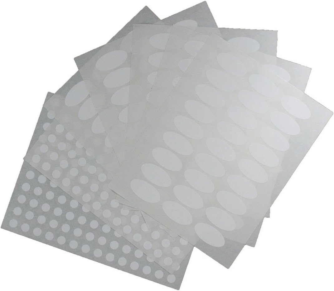 Waterproof Essential Oil Labels 108 Oval, 308 Round Stickers 6 Sheets, Curated Naturals Unique Coating