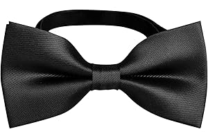 Bow Ties for Men Pre-Tied Bow Tie Men Satin Bowtie Adjustable Tuxedo Bow Ties for Wedding Party Formal Wear,Black
