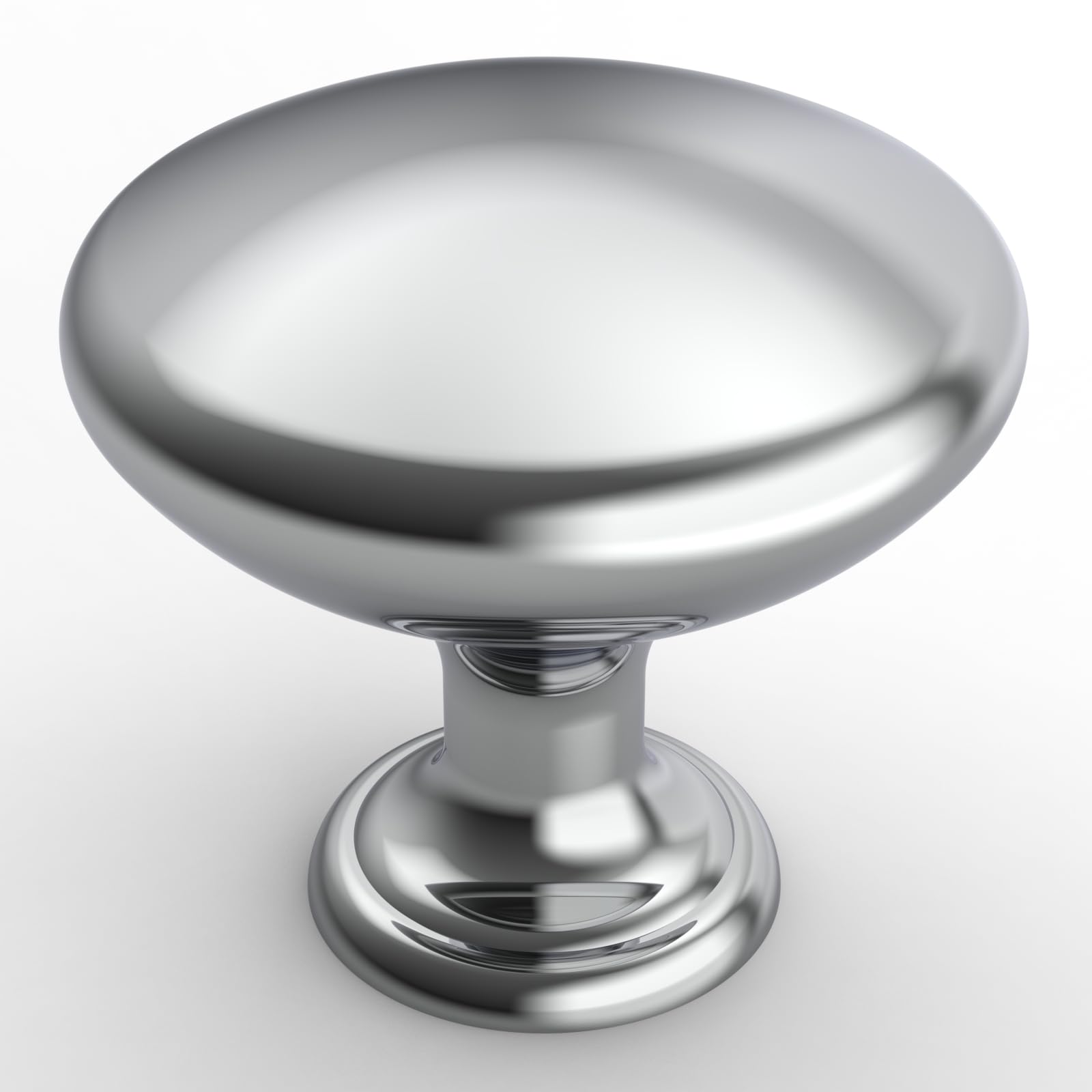 FURNIWARE 12 Pack Cabinet Hardware Knobs, Kitchen Door Cabinet Chrome Plated Round Solid Knobs - 1-1/4" (30mm) Diameter