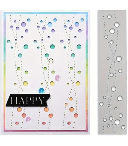 HINAA Dies For Card Making Polka Dot Metal Cutting Dies DIY Craft Scrapbooking Album Christmas Bubble Spotty Line Die Cutters Embossing Stencils For Card Making Supplies