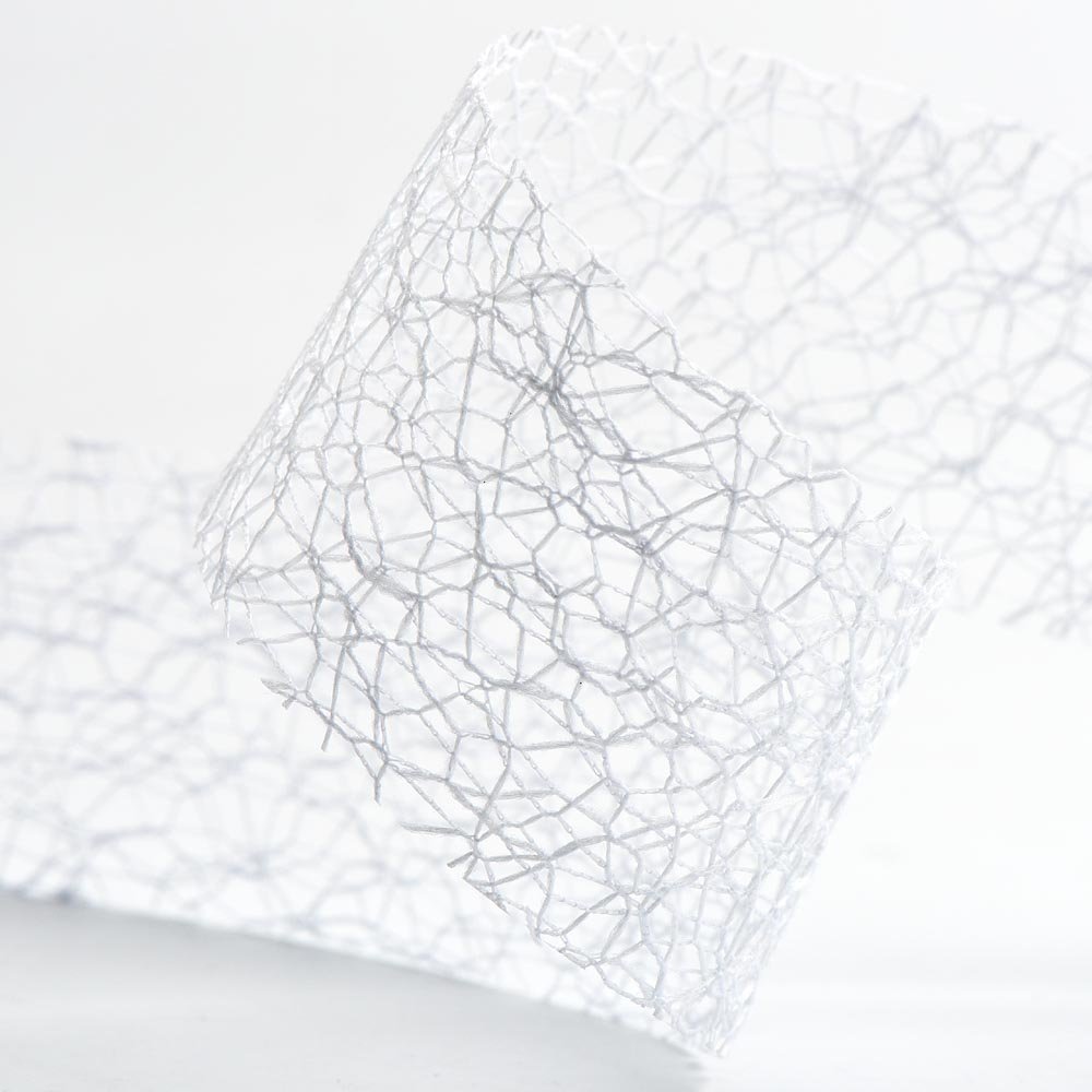 Italian Options Deco Web Mesh Ribbon 38mm x 20 Metres - White — image 1