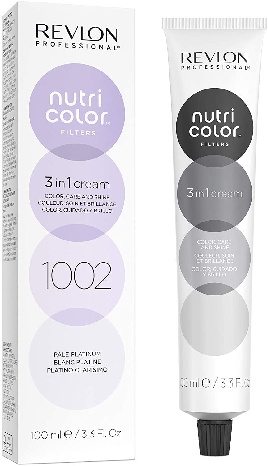 REVLON PROFESSIONAL Nutri Color Filters, Metallic Semi-Permanent Hair Color, 1002 Pale Platinum, 100 ml