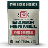 Marsh Hen Mill Stone Ground White Cornmeal, Heirloom, Gluten-Free, 24 oz | Fine-ground corn flour made with heirloom White Dent Corn for sweet cornbread, hush puppies, corn cakes, dredging &amp; More