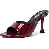 Mostrin Kitten Heels for Women Round Toe Heels With Bow Vintage Mules Sexy Slip on Stiletto Backless Sandals for Party Daily