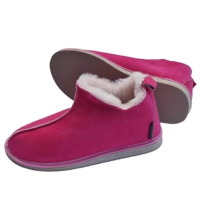 Lammfell Hausschuhe Mokassin Cinderella Pink