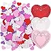 Hotop 300 Pieces Mini Valentine's Heart Doilies and 500 Pieces Foam Heart Stickers Adhesive Stickers for Wedding Decoration Valentine's Day Party (Multi-Color)