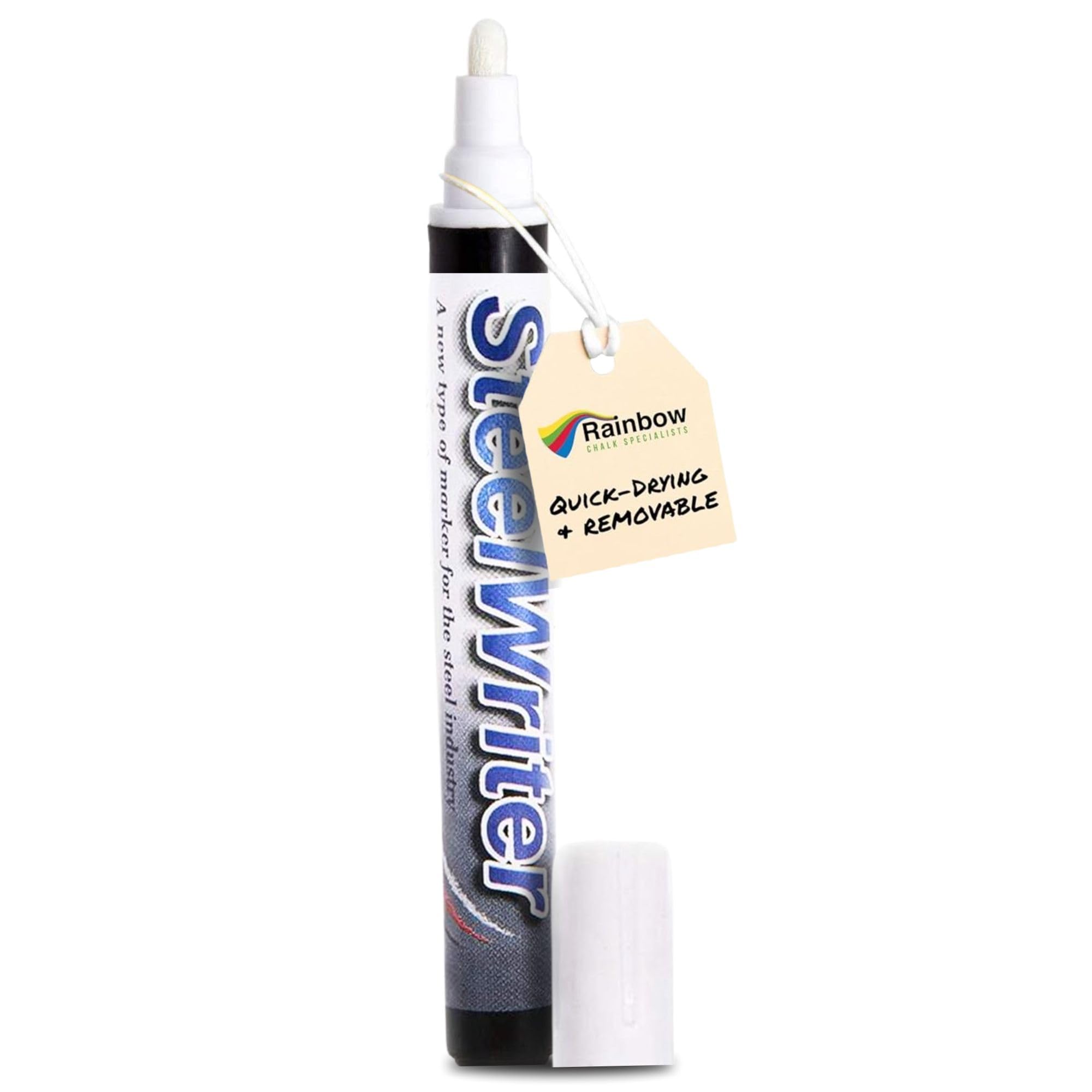 RAINBOW CHALK MARKERS LTD SteelWriter Marker Pen - White 5mm bullet nib. For Drawing onto Steel and other Metals