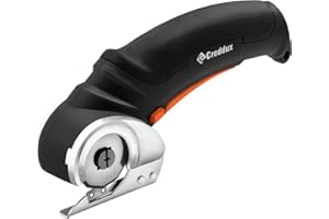 Creddux Cordless Electric Scissors, 4.2V Cardboard Cutter Tool for Cardboard Carpet Leather Packages Plastic with Rechargeable Battery Black