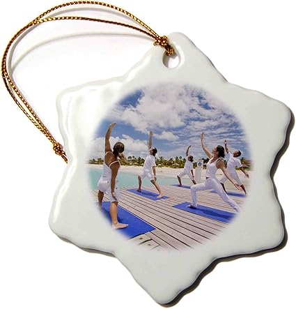 VinMea 89180_1 - Adorno colgante de copos de nieve para yoga en el