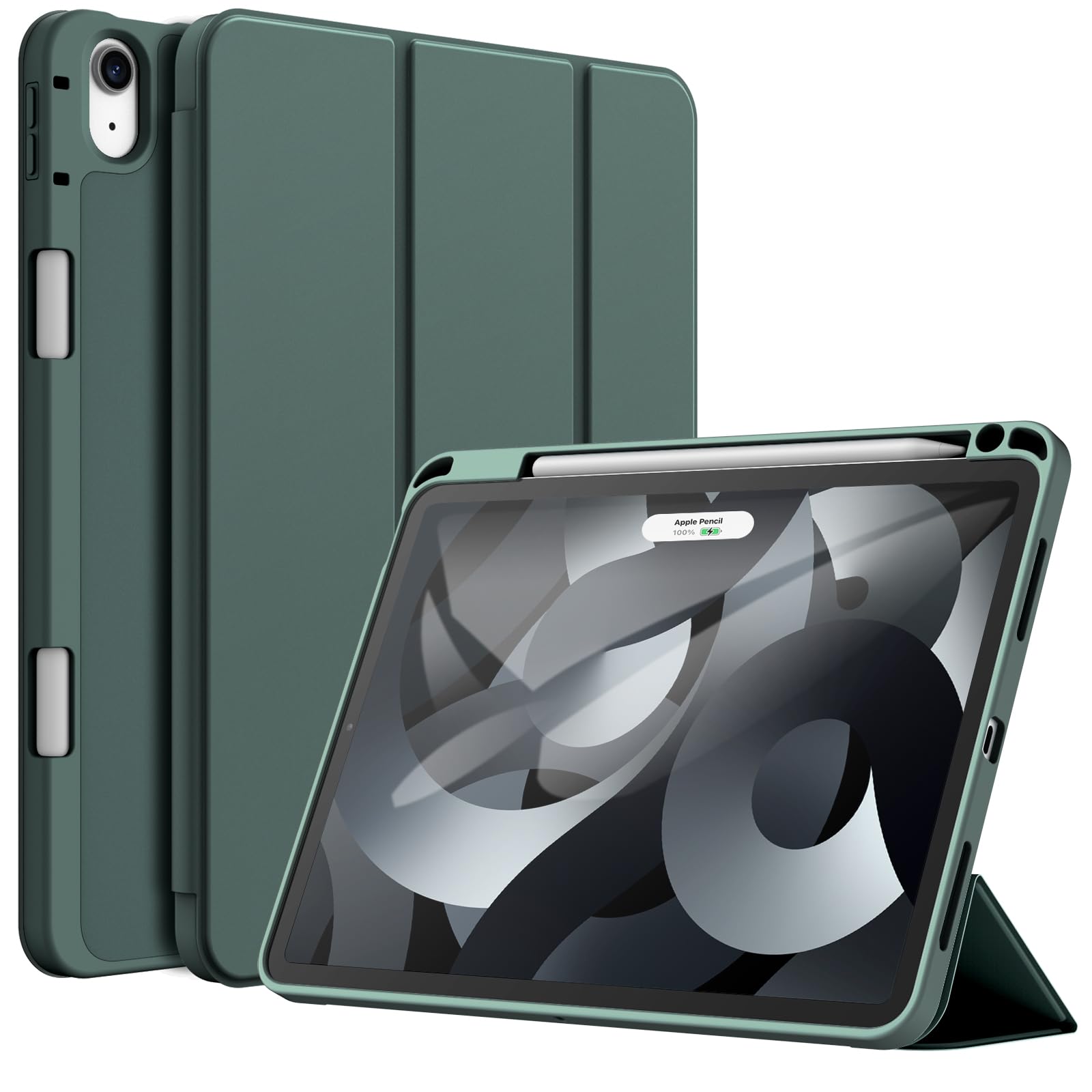 JETech Case for iPad Air 11-Inch M4/M3/M2 (2026/2025/2024), iPad Air 5/4 (2022/2020 5th/4th Generation 10.9-Inch) with Pencil Holder, Slim Tablet Cover with Soft TPU Back (Misty Blue)