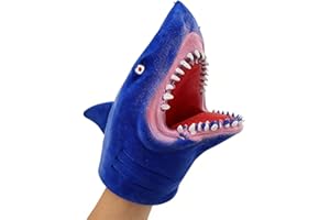 Shark Puppet, Soft Rubber Shark Hand Puppets for Adults Kids Realistic Interactive Play