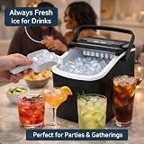 1ABOVE Countertop Ice Maker 12kg/24H 9 Cubes in 6 Min Self-Cleaning Black view 7