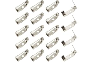 Yosawa 200 Pcs Brooch Pins, Backs with Safety Clasp, Locking Pins for DIY Crafts, Name Tags, Jewelry Making (15mm)