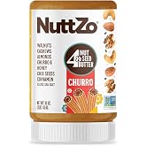 NuttZo Churro Mixed Nut &amp; Seed Butter with Cinnamon &amp; Honey, 16 oz | Churro spread with walnuts, cashews, almonds, chia seeds, cinnamon, honey and churro chips; gluten-free and non-GMO