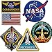 Lightbird NASA Space Patches 6 Pieces, Embroidered Iron. On/Sew On Space Patches,US Flag Patch (Iron. on/Heat Transfer Backing)