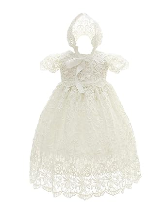 besbomig Infant Kurze Ärmel Prinzessin Kleid Formal Taufkleid Festlich Kleid - Süßes Baby Mädchen Hochzeit Partykleid Festzug